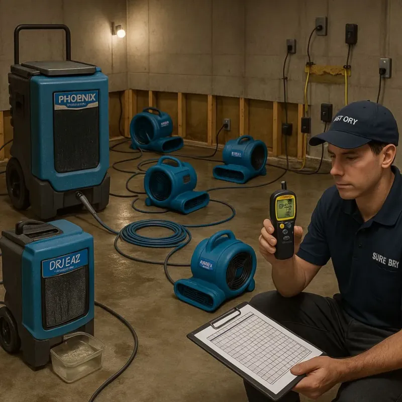Structural Drying and Dehumidification process in Round Lake Park, IL